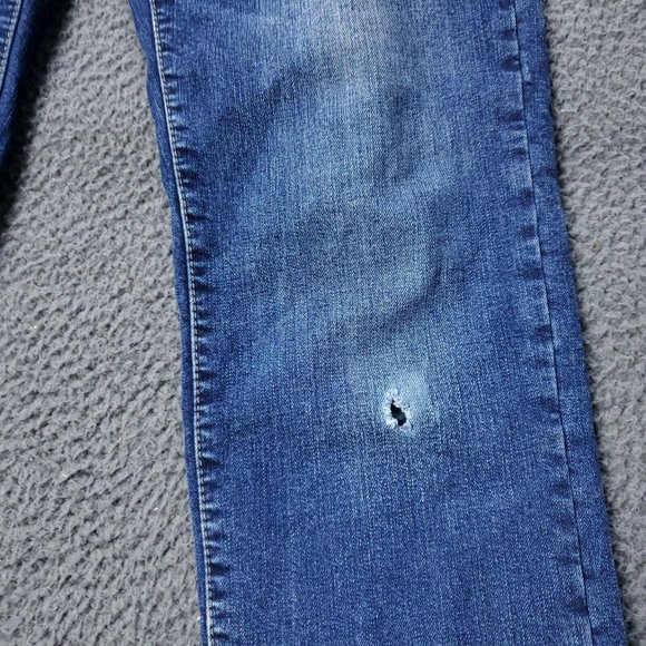 LL Bean Lined Stretch Slim Straight Jeans Cotton Blue Mens Size 30 x34 - Picture 3 of 10